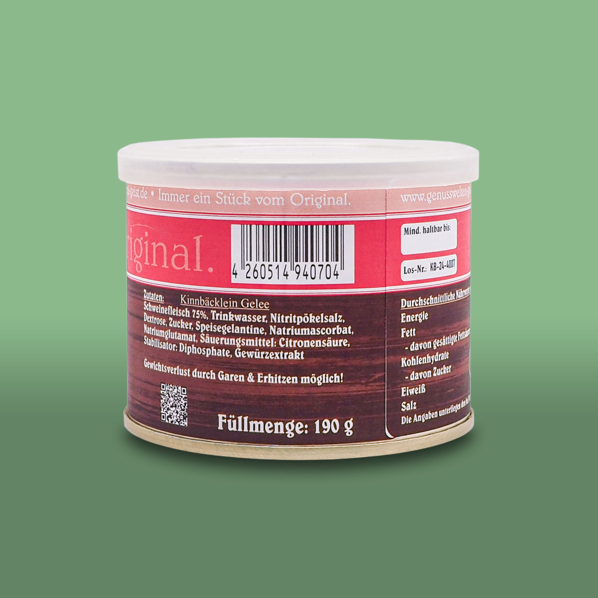 Kinnbäckle vom Schwein in Gelee (190g) – Bild 2